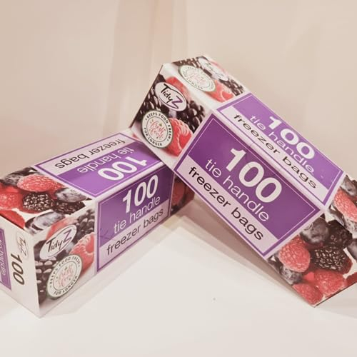 2xFood & Freezer Bags with tie Handles-100 Pack