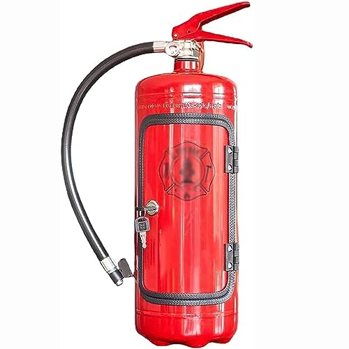 MOUNW Feuerlöscher-Minibar, handgefertigte Metall-Minibar für Whisky-Liebhaber, kreatives Feuerlöscher-Form-Weinaufbewahrungssystem, Geschenke für Freunde (rot)