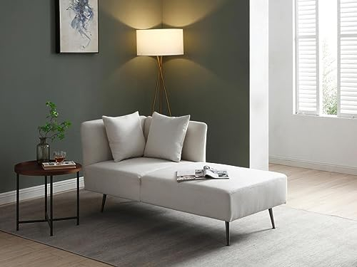 Vente-unique-Recamiere rechtsseitig - Stoff - Cremefarben - NAPASA