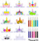 Einhorn Kinderkronen zum Ausmalen, 12 Farbigen Stiften +12 Einhorn Maske, Einhorn Basteln Masken, Einhorn Kreativ Partymasken, Einhorn Masken Bastelsets, Einhornmaske Set, Kinderparty Spiele Bastelset