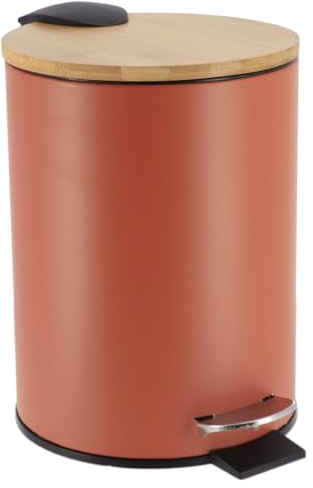 Tendance - Poubelle metal frein de chute 2,5l - terracotta bambou