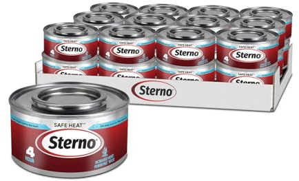 Sterno Fuel Cans - 4-Hour Burn, (12-Pack) Chafing Dish Fuel Can Burners for Food Warmer, Resealable Chafer Fuel Canned Heat, Safe Heat