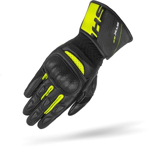 SHIMA STX Gants Moto Homologué Homme Cuir Longues Ete Ventilé Protecteur Perforé Gant Protecion Norme Touchscreen Sport Ventilation Scooter Trotinette Motocyclette (Hommes, Fluo, 3XL)