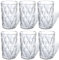 Brahmstein® Trinkgläser Set (Model8) Luxus Diamantenmuster Trinkgläser Set, 377 ml – 6er Pack, Elegante Wassergläser und Cocktailgläser, Spülmaschinenfest, Ideal für stilvolle Anlässe