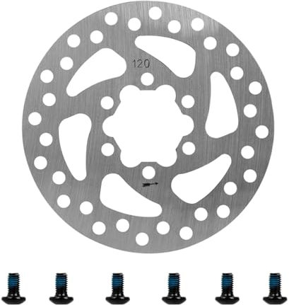 ziyany Teile für Elektroroller 120MM Bremsscheibe Kompatibel Mit NIU KQi3/KQi3 MAX/PRO KQi3 Elektrische Roller 6 Löcher Bremsscheibe Verschleiß-beständig Mit Schraube Zubehör(Silver)