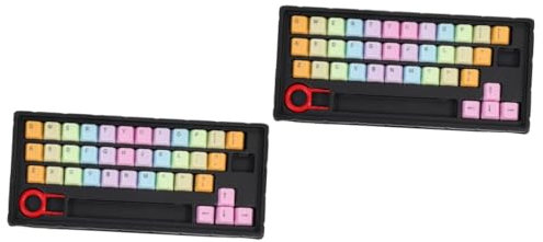 Uonlytech 2sets Chic Keyboard Key Caps Rainbow Keycaps for Cherry Mechanical Keyboards Easy to Install against Dust and Scratches