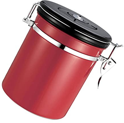 GREENADSCAPE Bote De Almacenamiento De Café y Inoxidable Recipiente Hermético Con Cierre De Clasp Contenedor Sellado Para Cocina Rojo