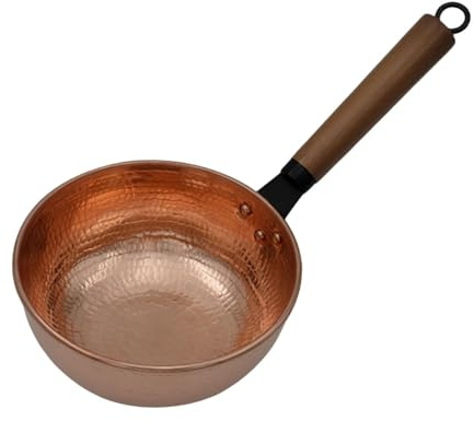 DimyFew Stielkasserolle Milchtopf, Stielkasserolle ohne Deckel, Mehrzweck-Kaffeekanne aus Kupfer, Warmhaltetopf, Butterschmelztopf, Kupfertopf für Küche Camping Restaurant Hausmannskost, stil b