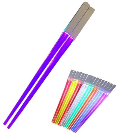 Bacchette luminose, bacchette divertenti per uso alimentare, utensili da cucina riutilizzabili, strumento per spuntini con luce LED, bacchette sicure per sushi e noodles cinesi