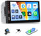 CAMECHO 7 Pollici Autoradio 2 Din con Carplay Senza Fili e Android Auto, Schermo Tattile Radio Stereo Auto Doppio Din con Mirror Link Bluetooth FM EQ AUX/USB SWC + 12 LED Telecamera Posteriore&MIC