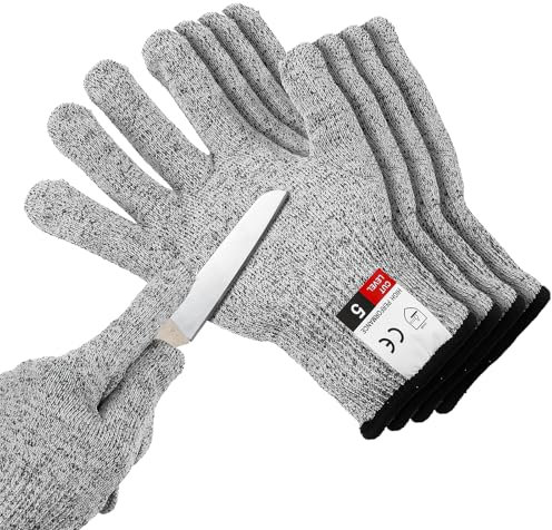 YUXIANLB 2 Paar Praktische Schnittschutzhandschuhe - Robuster Handschutz für Küche, Austernöffnen, Fleischschneiden Gartenarbeit HPPE Schnittfeste Handschuhes