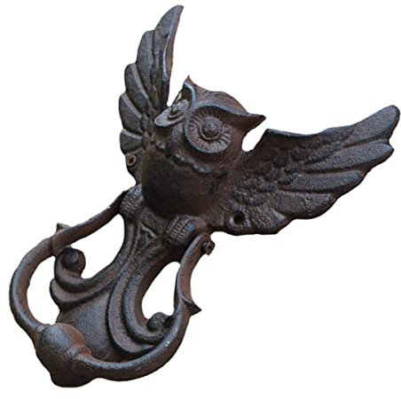 Artibetter Antiker Eulen Türklopfer Eisen Vintage Gartentürgriff Robustes Design für Hoftüren Klassischer Türbeschlag für Retro
