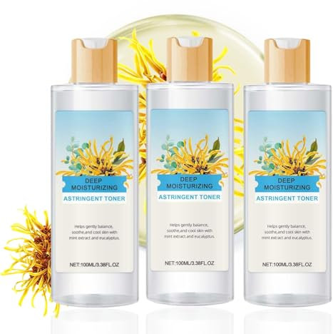 Feuchtigkeitsspendendes Gesichtswasser für Frauen, Gesichtswasser mit Hamamelis-Extrakt, ausgleichendes Gesichtswasser, wässriges Gesichtswasser für alle Hauttypen, koreanische Hautpflege (100ml, 3pc)
