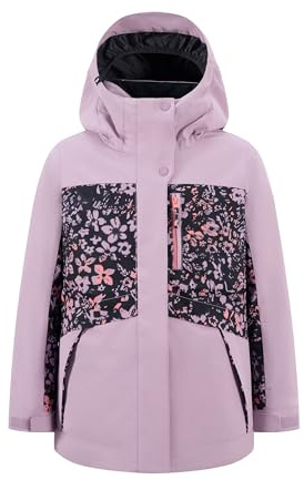 Roxy Veste de ski à capuche épaisse pour fille, isolée et imperméable, Parme discret, 7