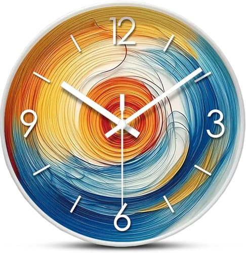 CandyAlley 30cm Wanduhr Ohne Tickgeräusche, Modern Quartz Lautlos Wanduhren Gross Küchenuhr Wand für Wohnzimmer, Zimmer, Büro （Weiß）