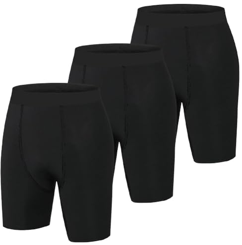 AUYAO Herren Kompressionsshorts, 3PCS Schnelltrocknendes Base Layer, M-XL | Sport Unterhosen Trainingsshorts, Atmungsaktive Tights Radlerhose Sportshorts, Herrenshorts für Fitness Sport Fußball