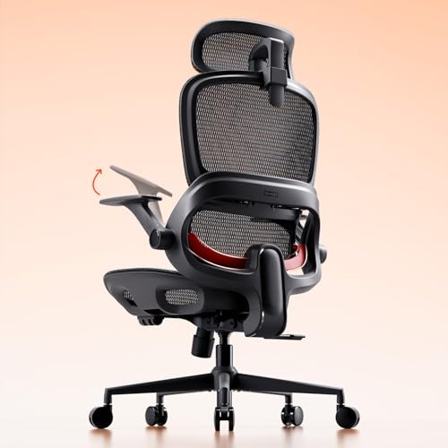 SIHOO B100 Silla de Oficina Malla, Soporte Lumbar Adaptable, 136kg, Negro | Reposacabezas Ancho Ajustable, Reposabrazos Abatibles, Respaldo Malla Completa Transpirable,Bloqueo Inclinación 3 Velocidades