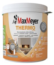 MAXMEYER Thermo Active Aerogel, Pittura Termoisolante per Interni, Antimuffa e Anticondensa, A+ Priva di Formaldeide, Bianco, 0,75 Litri