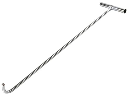 YIXANNX Single Hook Manhole Cover Lifter Tool Designed for Easy Lifting of Heavy Covers and Grates Without Hassle T Shape Hook Lifter Tool Drain Cover Pulling, Silver, 38cm Blunt