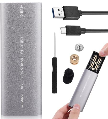 TOPBATHY Portable SSD Hard Disk Enclosure Compatible with Smart Routers and Laptops, Featuring Dual Protocol Type-c 3.1, Aluminum Alloy Material, Fast Reading Speed for Daily Office Use