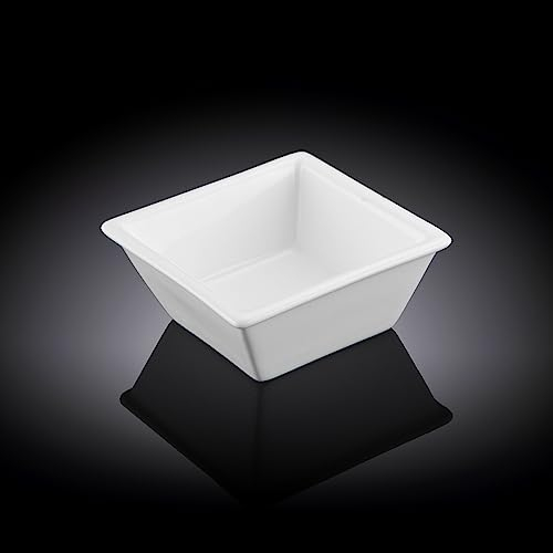 Wilmax Assiette carrée en porcelaine WL-992546/A, blanche, 7,5 cm de longueur, 7,5 cm de largeur, capacité de 90 ml, 1 unité