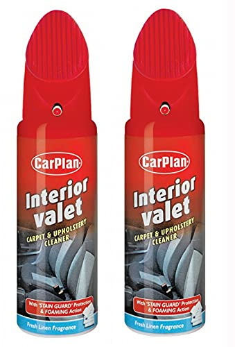 CarPlan IVC400 Interior Valet With Brush Carpet & Upholstery Cleaner 400ml x 2