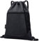LIVACASA Turnbeutel Wasserdicht Sportbeutel Hipster mit Reißverschluß Innentasche Außentasche Gym Bag Hipster Verstellbar Tunnelzug Rucksack Beutel Damen Herren Schwarz