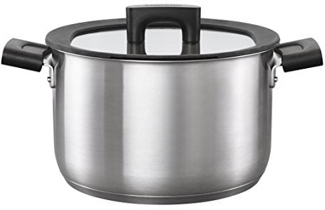 Fiskars Kasserolle mit Deckel, Ø 22 cm, Füllmenge: 5 Liter, Für alle Kochfelder geeignet, Rostfreier Stahl/Kunststoff, Hard Face, 1052241