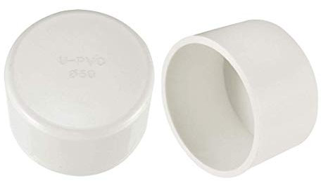 50 mm PVC Pfeifenmappe, Slip Socket External End Caps 2 Stück
