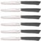 Tredoni 6 Coltelli da Cucina - 11cm Acciaio Inossidabile Italiano Coltello Posate da Verdure/Bistecca/Tavola Seghettato, Punta Arrotondata (Grigio Pietra)