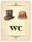 Vintage Herren und Damen WC Schild in beige