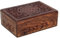 Ajuny Handgeschnitzte Dekorative Schmuck Aufbewahrungsbox aus Holz mit Blumenmuster Mehrzweck Schatztruhe Andenken Organizer Halsketten Uhrenboxen Ideal für Geschenke 7x5 Zoll