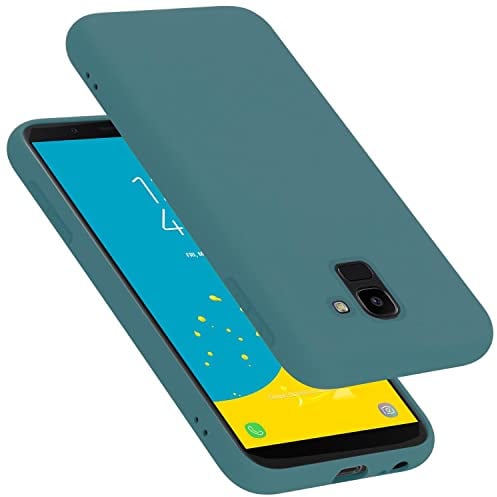 Cadorabo Hülle kompatibel mit Samsung Galaxy J6 2018 Hülle Silikon Handyhülle für Galaxy J6 2018 Case aus flüssigem Silikon- Kratzfeste und stoßfeste dünne TPU Schutzhülle - Liquid GRÜN