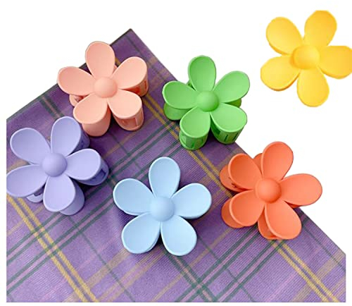 6 Stück Haarklammer Blume Sonwaha Haarspange Blume,Claw Clips Flower Set Flower Hair Clip Haarklammern Damen Haarspangen Blumen Kunststoff für Thick Hair