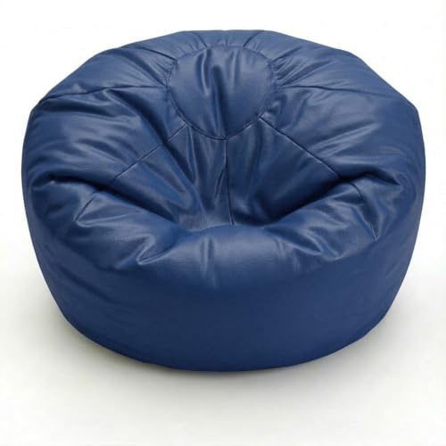 Giant Bean Bag Beanbag, Faux Leather, Gaming Chair Seat, Large Seating Lounger, Couch, Sac for All Ages. Filling Included, Fire Retardant. (Royal Blue, XXL (100 x 100 x 60 cm))
