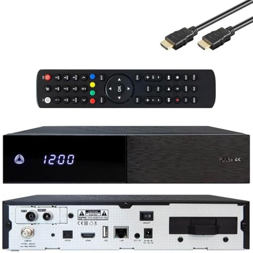 AB Pulse 4K UHD Combo Receiver (1x DVB-S2X Sat, 1x DVB-C/T2 Kabel, Linux E2, PVR, H.265, HDR10, USB 2.0, HDMI, CI, CA-Kartenleser, MicroSD-Slot, LAN, schwarz, 500GB)