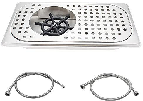 Pitcher Rinser,Glass Rinser, Stainless Steel Automatic Cup Washer,for Cup Washer Spray Rinser for Home Kitchen Hotel Cafe Restaurant -Equipped with 2 Hoses