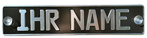 Namenschild LKW Fahrer Autofahrer Silberfarbig TRUCK PKW Auto Name Funschild Autoschild Traktor Schild Trucker Schild Geschenk