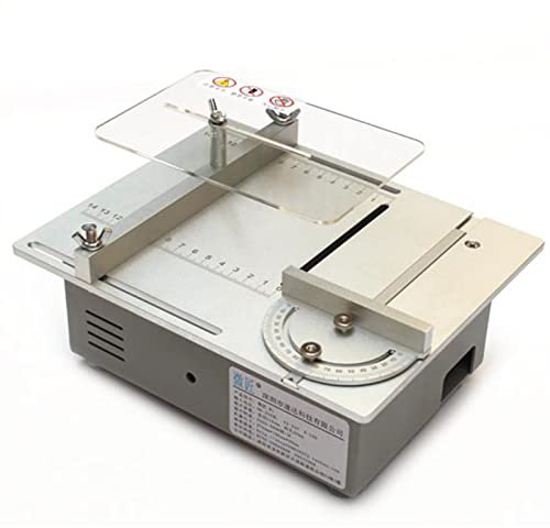 Mini Precision Table Saws, 120W Mini Table Saw for Woodworking, Cutting Saw for Hobby Crafts Handmade, Portable DIY Compact Tabletop Wood Saws, 30Mm Saw Blade Height Adjustable,Bright Silver,B