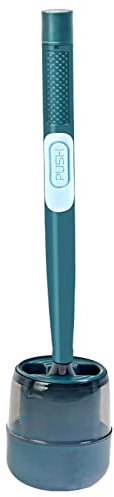 WYJRO Toilet Bowl Cleaner Brush Refillable,Household Punch-Free Wall Hanging Long Handle Silicone Toilet Brush Hydraulic No Dead Angle Cleaning Toilet Brush and Holder Set with Base,Green