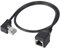 Câble d'extension Ethernet, angle droit gauche RJ45 réseau LAN mâle vers femelle cordon de raccordement réseau Ethernet compatible avec Cat5 Cat5e pour Ethernet, LAN, réseau-noir 50cm (gauche)