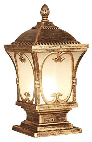 FAZRPIP Moderne Außensäulenlampe aus Aluminium, wasserdicht, Ziegelsäulen, Wegbeleuchtung, Gartenpfosten, Poller, Licht, Rasen, Landschaft, Straßenlaternen