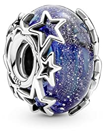 Abalorios Charms Colgantes de Azul plateado Cuentas Plata de Ley 925 con Compatible con Pulsera Europeo, Charms para Mujer Niña