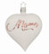 Weihnachtskugel in Herzform aus mundgeblasene Glas mit weißem Text | Christbaumkugel | Weihnachtskugel personalisiert | Baumschmuck (1x weiß, Mama, Rosegold)