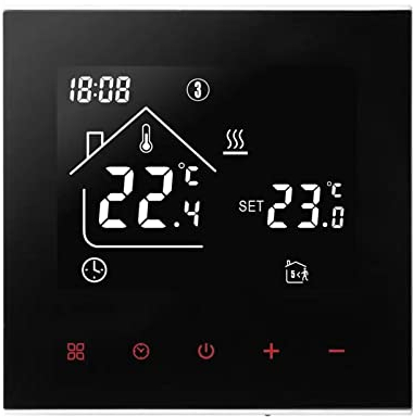 Termostato digital para habitación, pantalla LED, regulador de temperatura programable semanalmente para calefacción por suelo radiante (negro, 3 A)