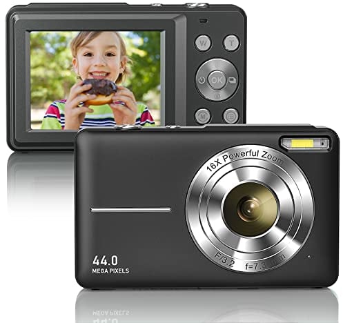 Digital Camera FHD 1080P 44MP Compact Camera 16X Digital Zoom 2.5 LCD Digital Camera for Students, Children, Beginners