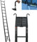 5M Heavy Duty Telescopic Ladders With Hooks 13 Steps Aluminum Extending Roof Ladder for Multi-Purpose Indoor Outdoor Roof Work Decoration Builder Supply 150KG Capacity - Black