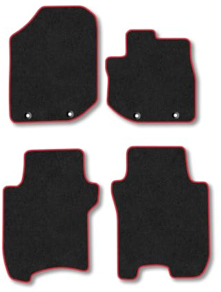 Honda Jazz (2011-2015) Carpet Car Mats | Red Edge Trim Tailored Fit Floor Mats Full Coverage Protection Accessories Easy Clean Anti Slip Made in the UK