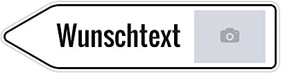 PrintPlanet® Pfeilwegweiser mit eigenem Text personalisiert - Kunststoffplatte 5 mm - Verschiedene Größen - Layout 2