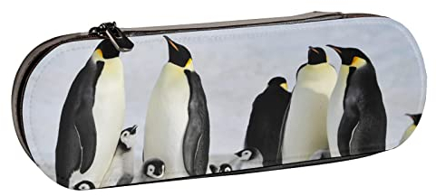 Federmäppchen, Cartoon-Motiv, niedlicher Schaukel, tanzender Pinguin, Leder, Federmäppchen, große Kapazität, Federmäppchen, Kosmetiktasche